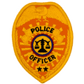 Hero's Pride POLICE OFFICER Badge Patch - Reflective Gold - 2.5''x3.5''