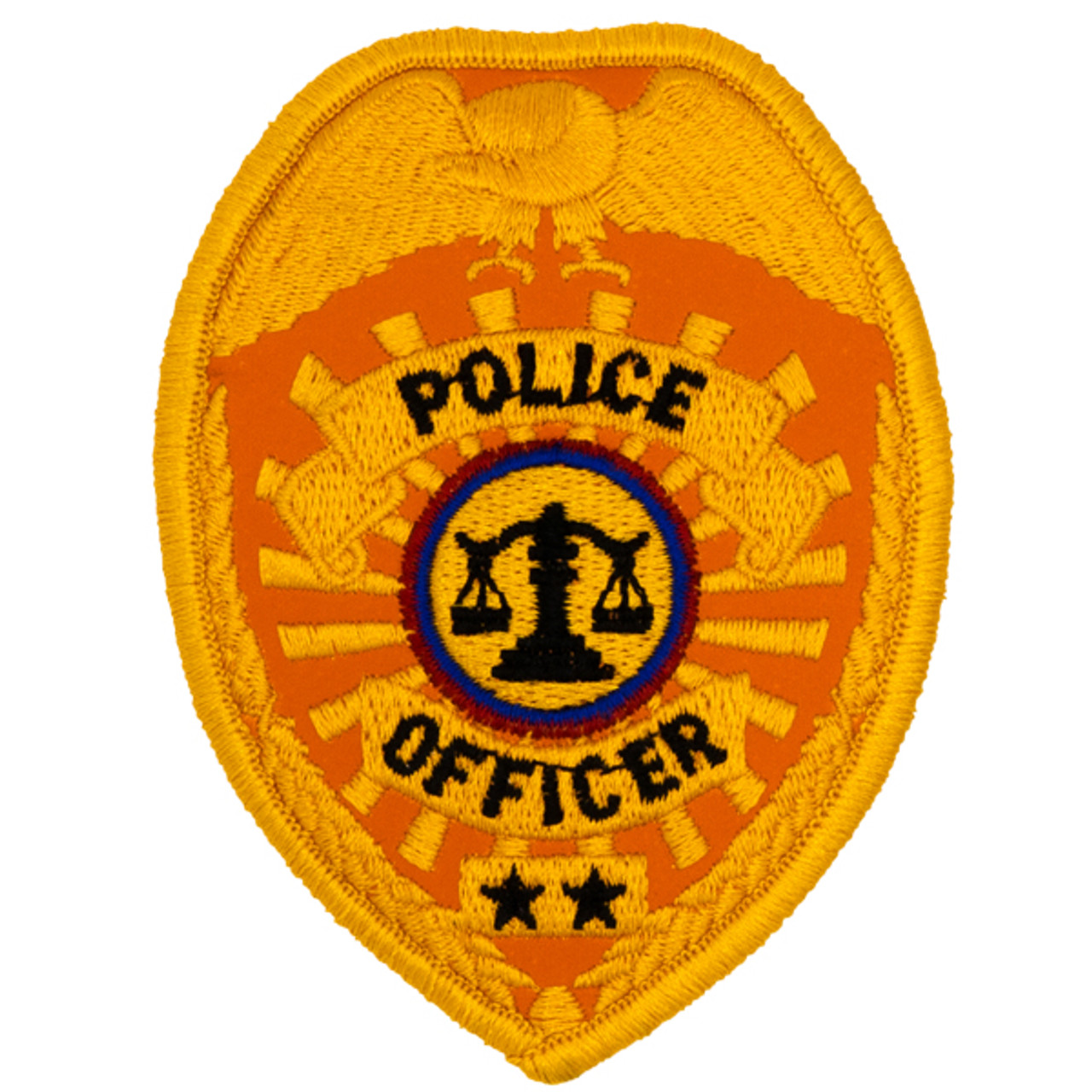 Hero's Pride POLICE OFFICER Badge Patch - Reflective Gold - 2.5''x3.5''
