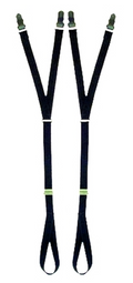 Hero's Pride Shirt Holders Adjustable w/ Button Clasp & Foot Loop Y-Style Strap - Black