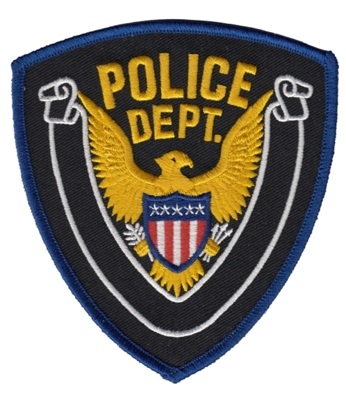 Hero's Pride POLICE DEPT Eagle w/ Blank Scroll - Gold/Midnight - 4''x4.375''