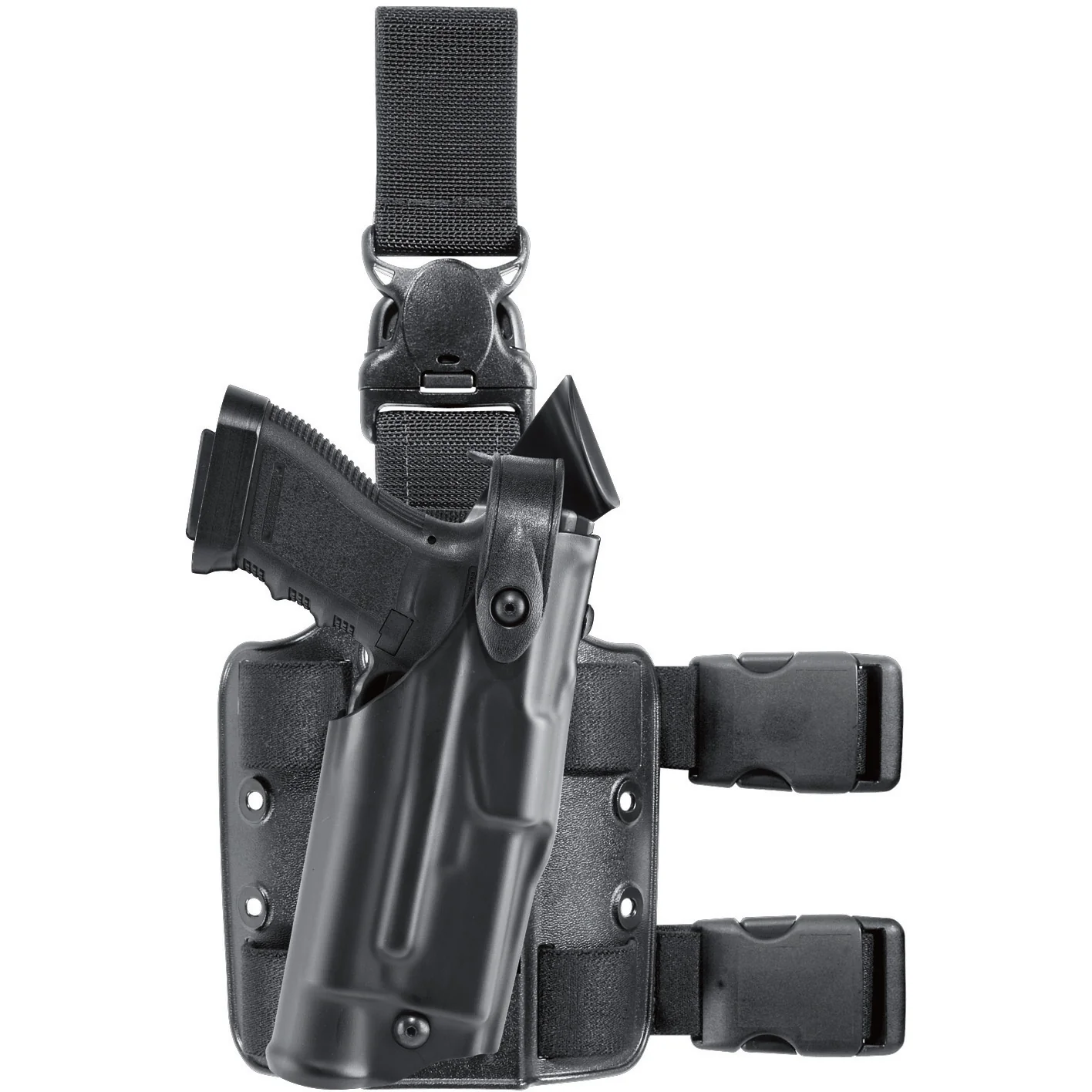 Safariland Model 6305 ALS/SLS Tactical Holster w/ Quick-Release Leg Strap for Glock 17 w/ Light/Pressure Switch