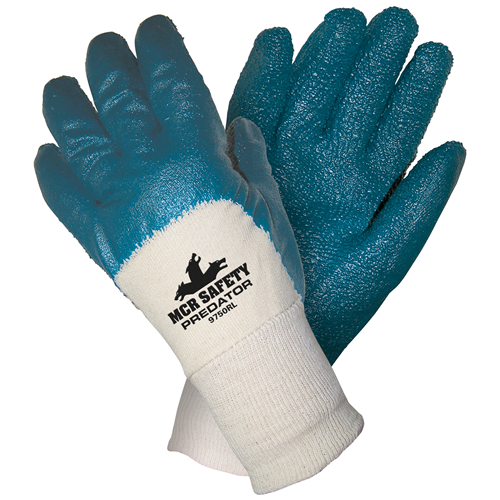 MCR Safety Predator, Palm Coated, Knit Wrist, Rough