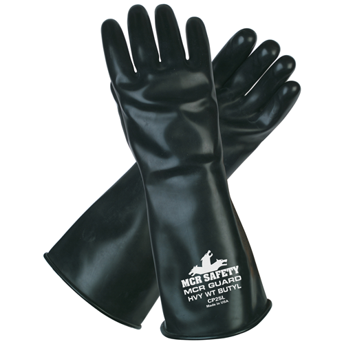 MCR Safety Unsupported Butyl Glove,14,25 Mil