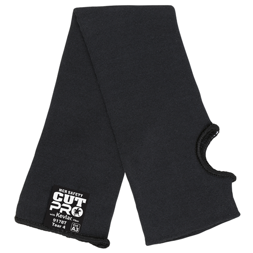 MCR Safety 18 Black Kevlar Sleeve with Thumb Slot