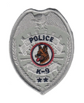 Hero's Pride POLICE K-9 Badge Patch - Silver - 2.5''x3.5''