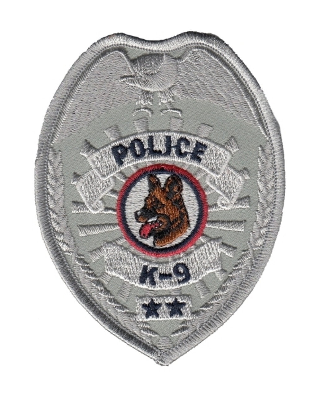 Hero's Pride POLICE K-9 Badge Patch - Silver - 2.5''x3.5''