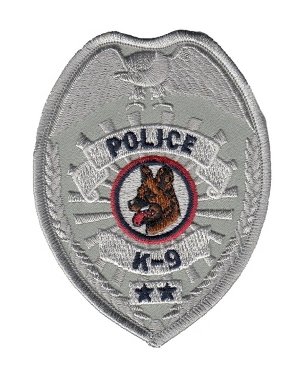 Hero's Pride POLICE K-9 Badge Patch - Silver - 2.5''x3.5''