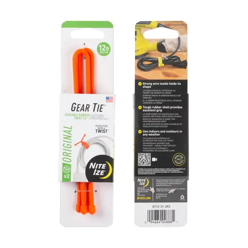 Nite-Ize Gear Tie Reusable Rubber Twist Tie