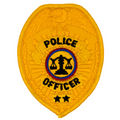 Hero's Pride POLICE OFFICER Badge Patch - Gold - 2.5''x3.5''