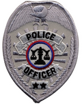 Hero's Pride POLICE OFFICER Badge Patch - Silver - 2.5''x3.5''