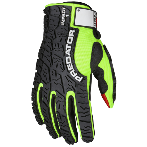 MCR Safety Predator Multi-Task HV Lime Red PVC Palm