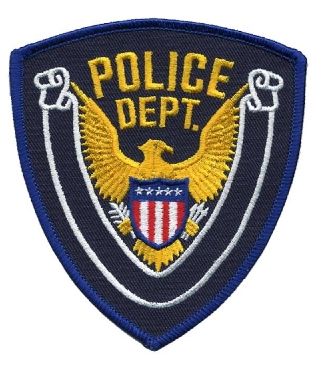 Hero's Pride POLICE DEPT Eagle w/ Blank Scroll - Royal Blue/Navy - 4''x4.375''