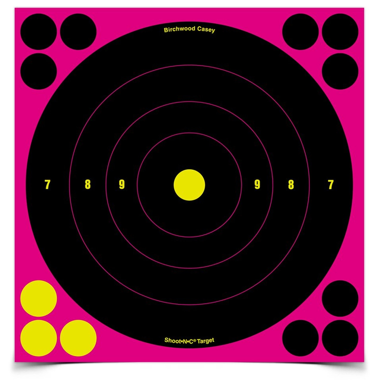 Birchwood Casey Shoot-N-C 8 Inch Pink Bull's-Eye, 6 Targets - 72 Pasters