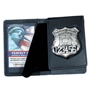 Perfect Fit Duty Leather Flip Out Badge & Single ID Case - 3.25''x4.75''