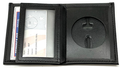Perfect Fit Dress Leather Badge Wallet w/ CC Slots & Double Sided ID Section