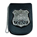 Perfect Fit Recessed Badge & ID Neck Holder w/ Chain - 2.75''x3.63''