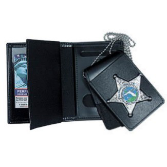 Perfect Fit 4-in-1 Dress Leather Badge & Double ID Case w/ chain - 3.25''x5.00''
