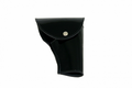 Boston Leather Black Full Grain Leather Flap Holster Plain Fits Glock With Gold Snap
