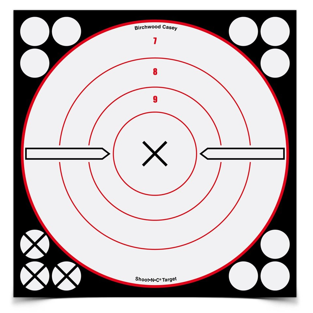 Birchwood Casey Shoot-N-C 8 Inch White / Black X Bull's-Eye, 6 Targets