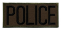Hero's Pride POLICE Chest Patch - Black/Olive Drab - 4''x2'' - Heat Seal