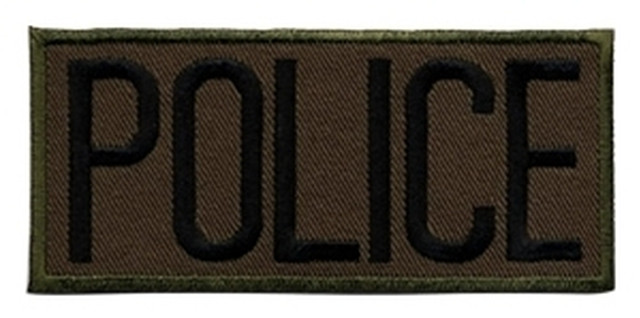 Hero's Pride POLICE Chest Patch - Black/Olive Drab - 4''x2'' - Heat Seal