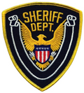 Hero's Pride SHERIFF DEPT Eagle w/ Blank Scroll - Gold/Navy - 4''x4.375''