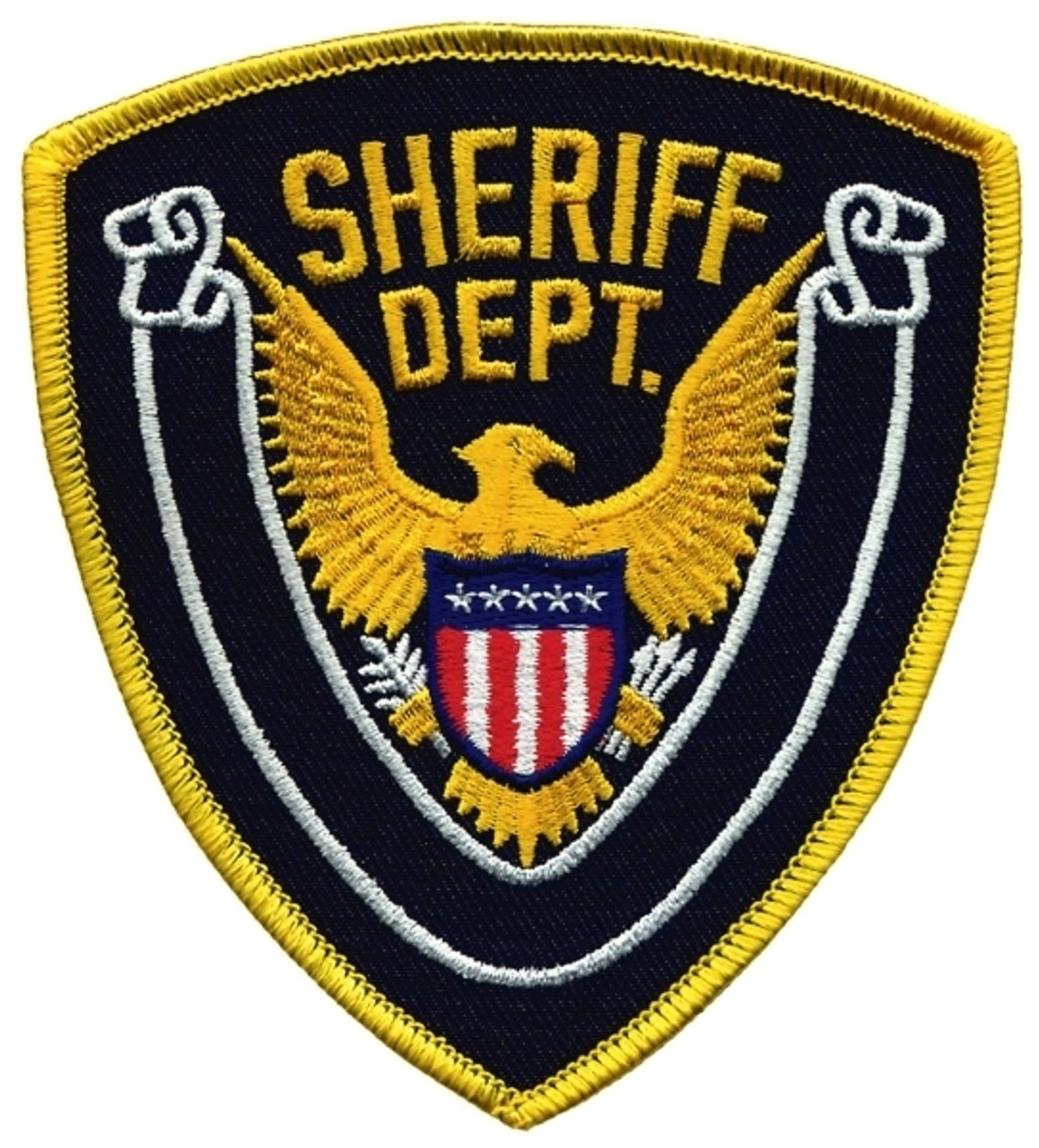 Hero's Pride SHERIFF DEPT Eagle w/ Blank Scroll - Gold/Navy - 4''x4.375''