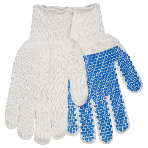 MCR Safety Reg Cotton/Polyester Blue PVC Dots 1Side