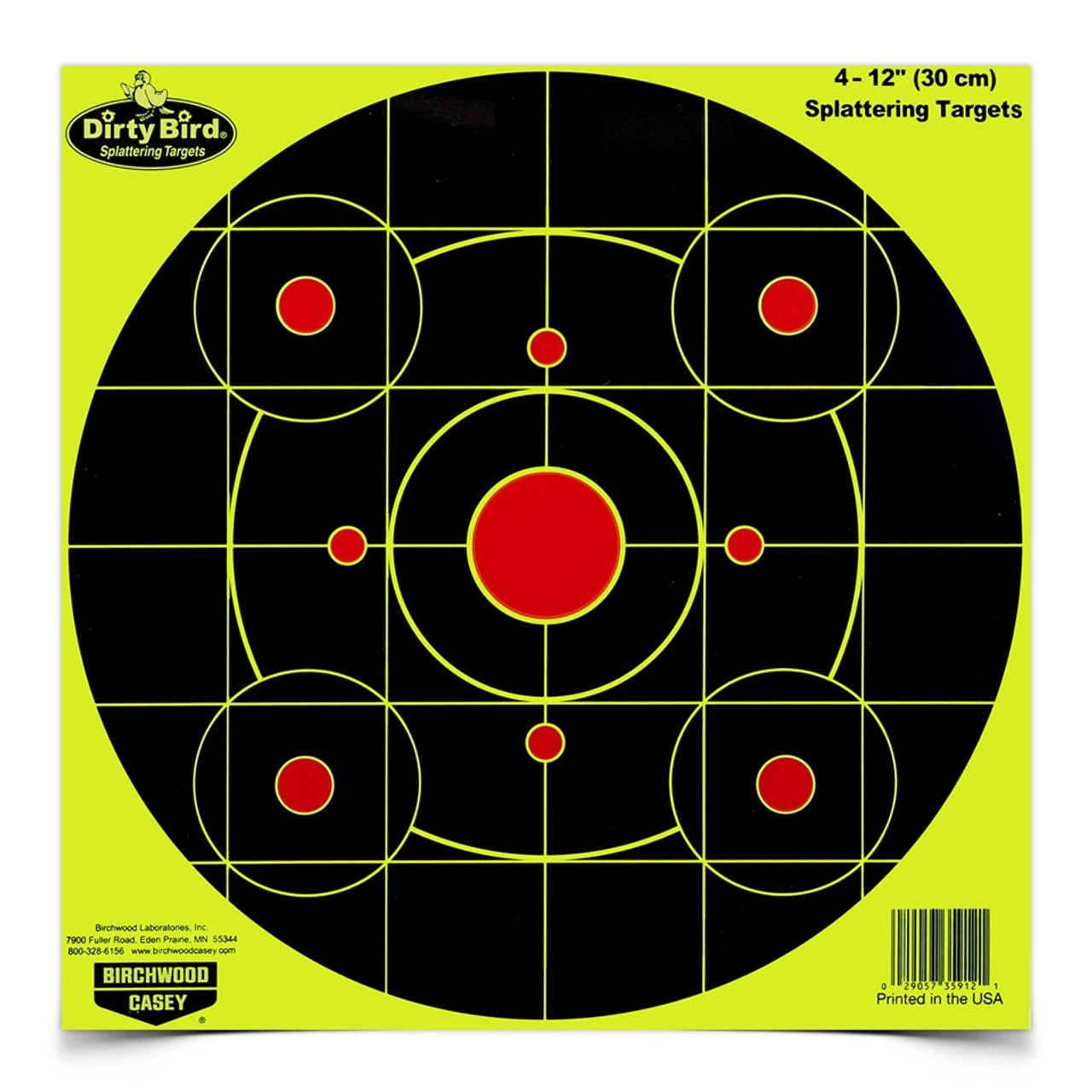 Birchwood Casey Dirty Bird 12 Inch Yellow Round Sight-In Target