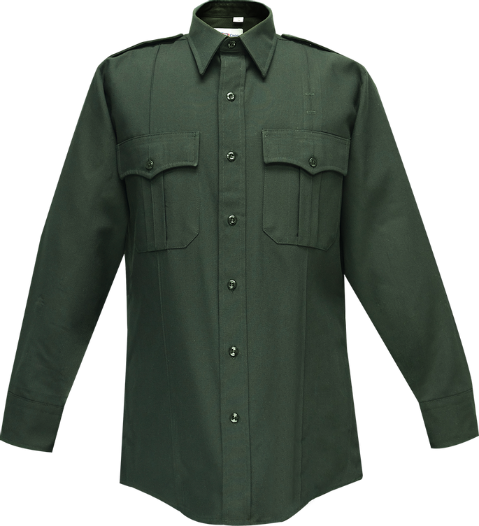 Flying Cross Command Long Sleeve Shirt w/ Zipper & Traditional Collar - Spruce Green