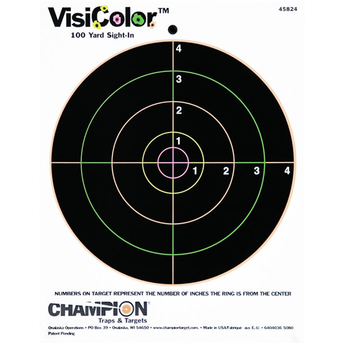 Champion Targets Champion Targets 45824 Adhesive Visicolor Targets, 8 Bullseye, 10 Pack