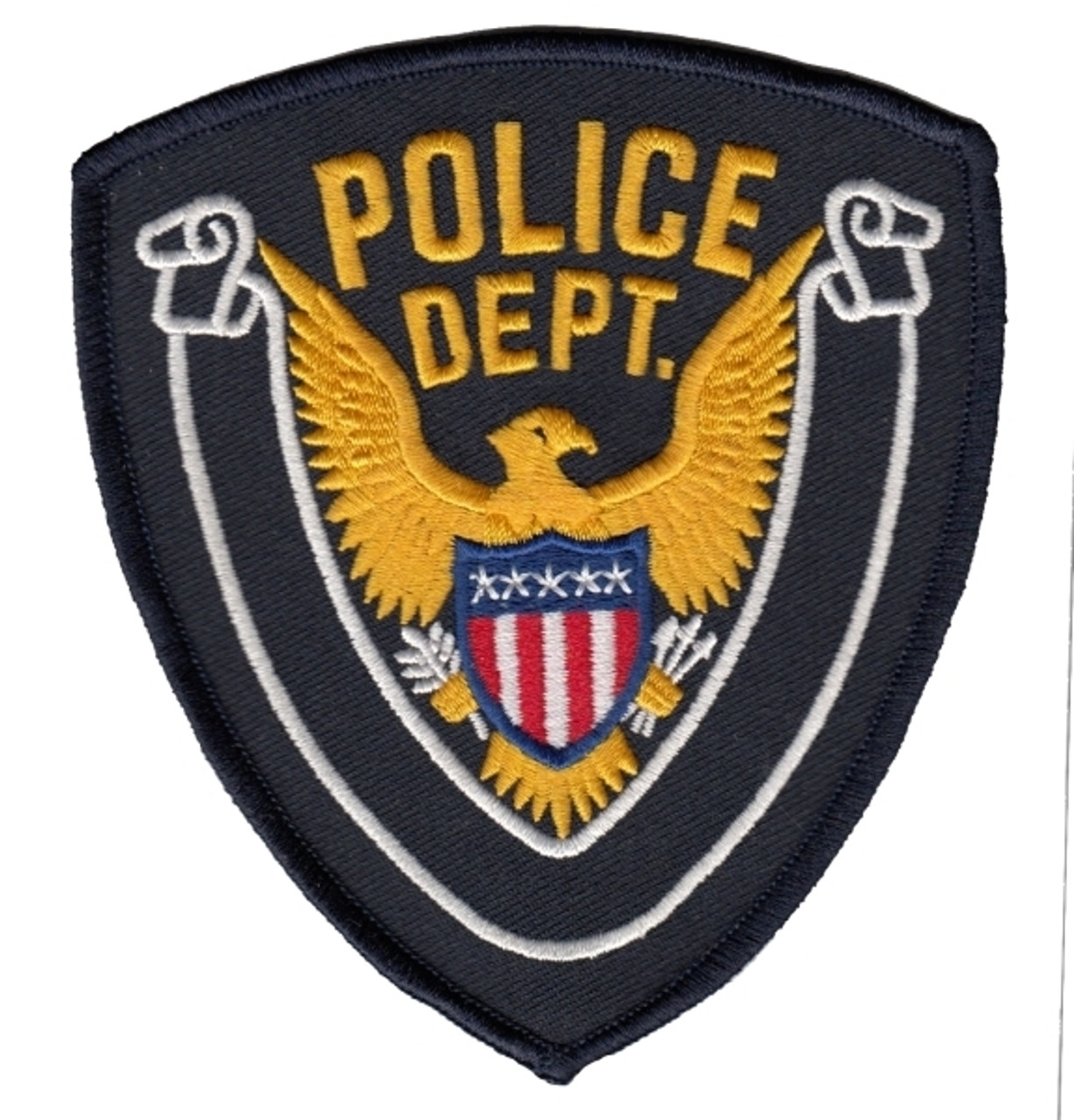 Hero's Pride POLICE DEPT Eagle w/ Blank Scroll - Navy/Midnight - 4''x4.375''