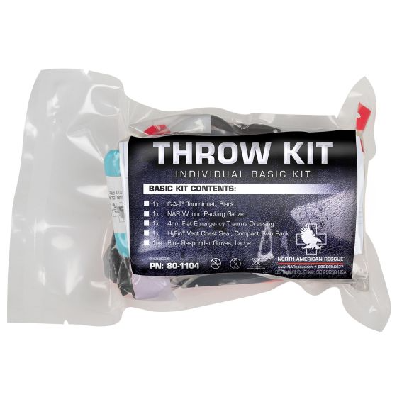 North American Rescue Basic Individual Throw Kit w/ Wound Packing Gauze