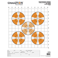 Champion Targets Champion Targets 45551 Shot Keeper 5 Bullseye Sight-In 100 Yard Pistol/Rifle Targets, Orange, Large, 12 Pack