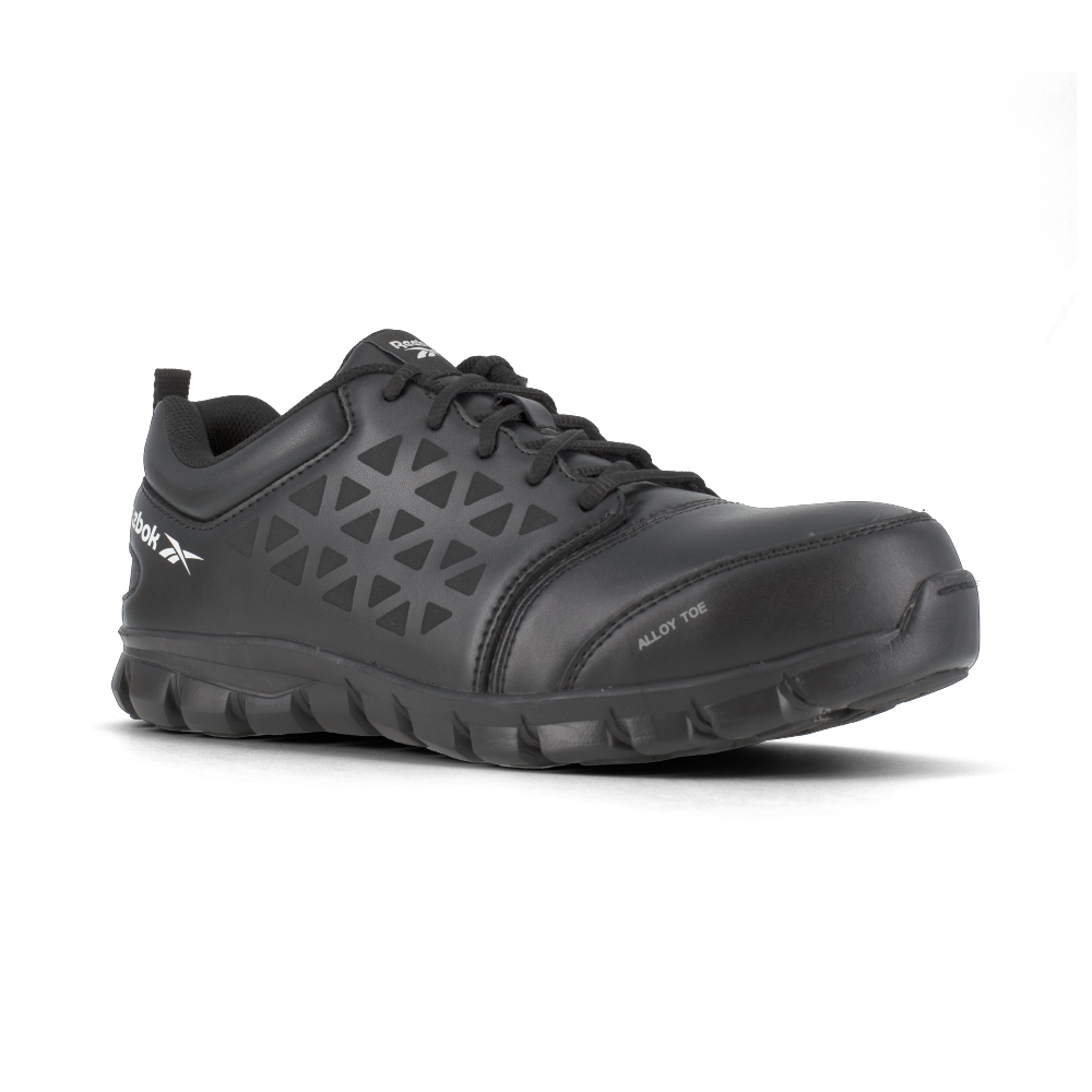 Reebok Sublite Cushion Work Athletic Shoe w/ Alloy Toe - Black Leather