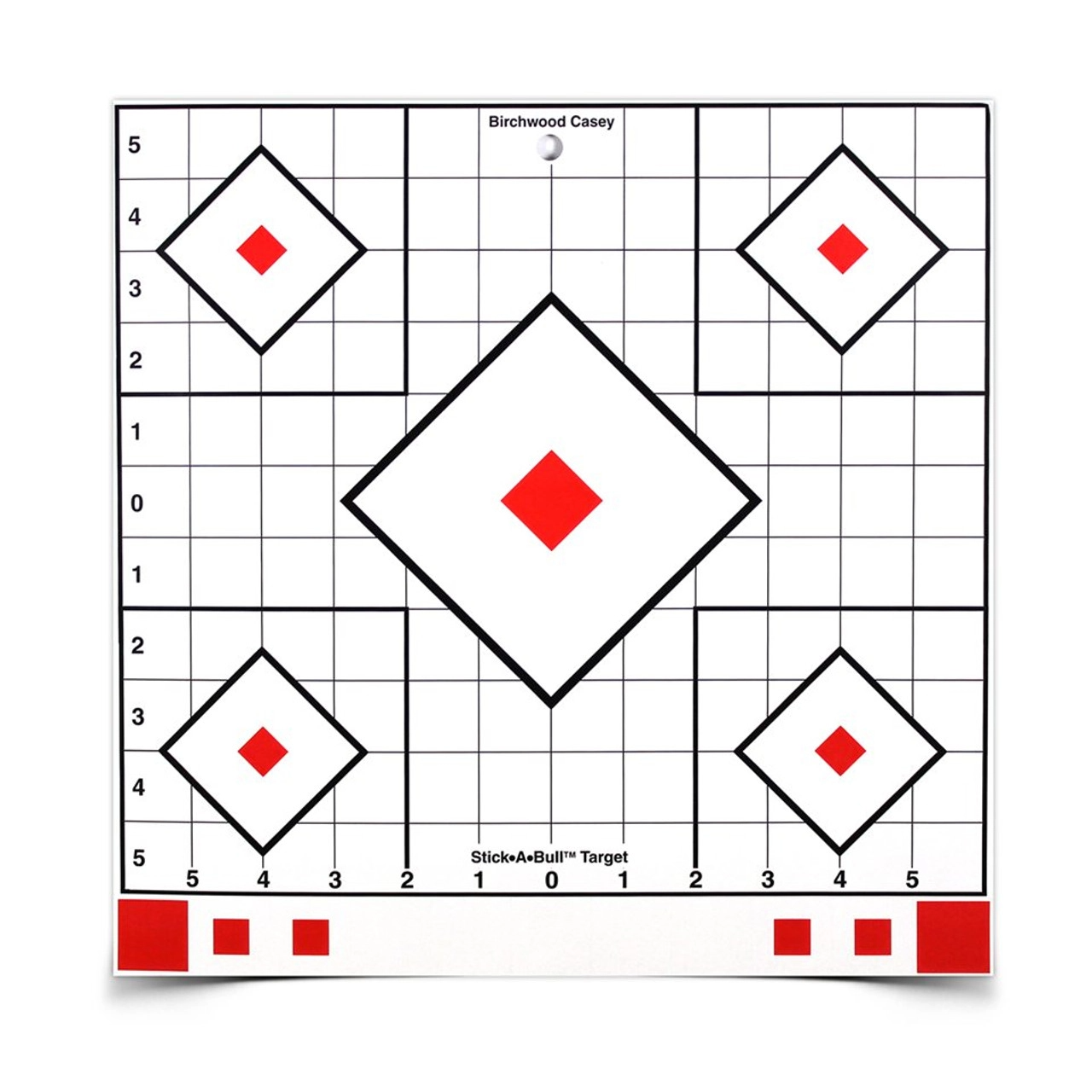 Birchwood Casey Stick-A-Bull 12 Inch Adhesive Sight-In Target, 5 Targets - 55 Pasters