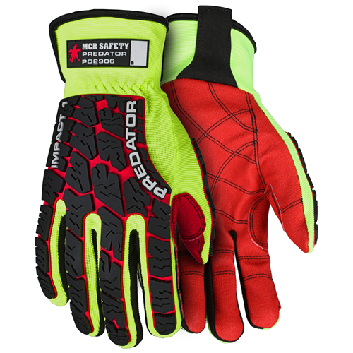 MCR Safety Predator Multi-Task Slip On Red PVC Palm