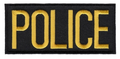 Hero's Pride POLICE Chest Patch - Gold/Black - 4''x2'' - Heat Seal