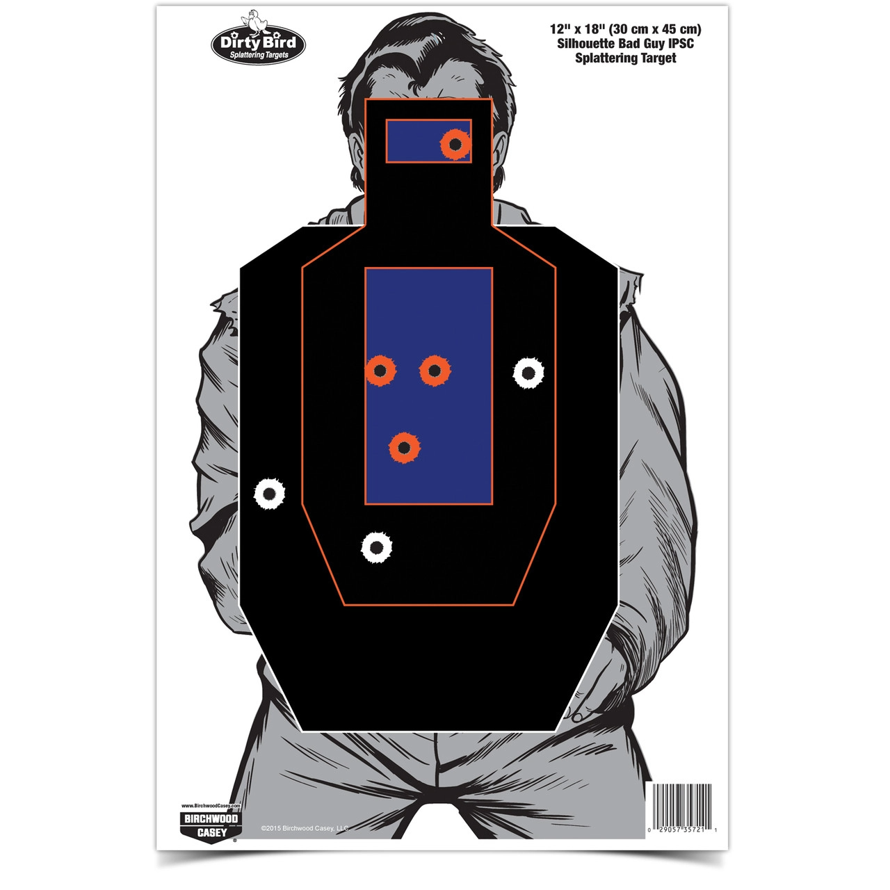 Birchwood Casey Dirty Bird 12 x 18 Bad Guy IPSC Target
