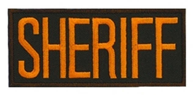 Hero's Pride SHERIFF Chest Patch - Dark Gold/Brown - 4''x2'' - Heat Seal