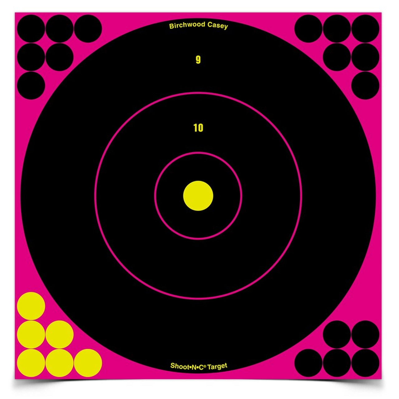 Birchwood Casey Shoot-N-C 12 Inch Pink Bull's-Eye, 100 Targets - 1,400 Pasters