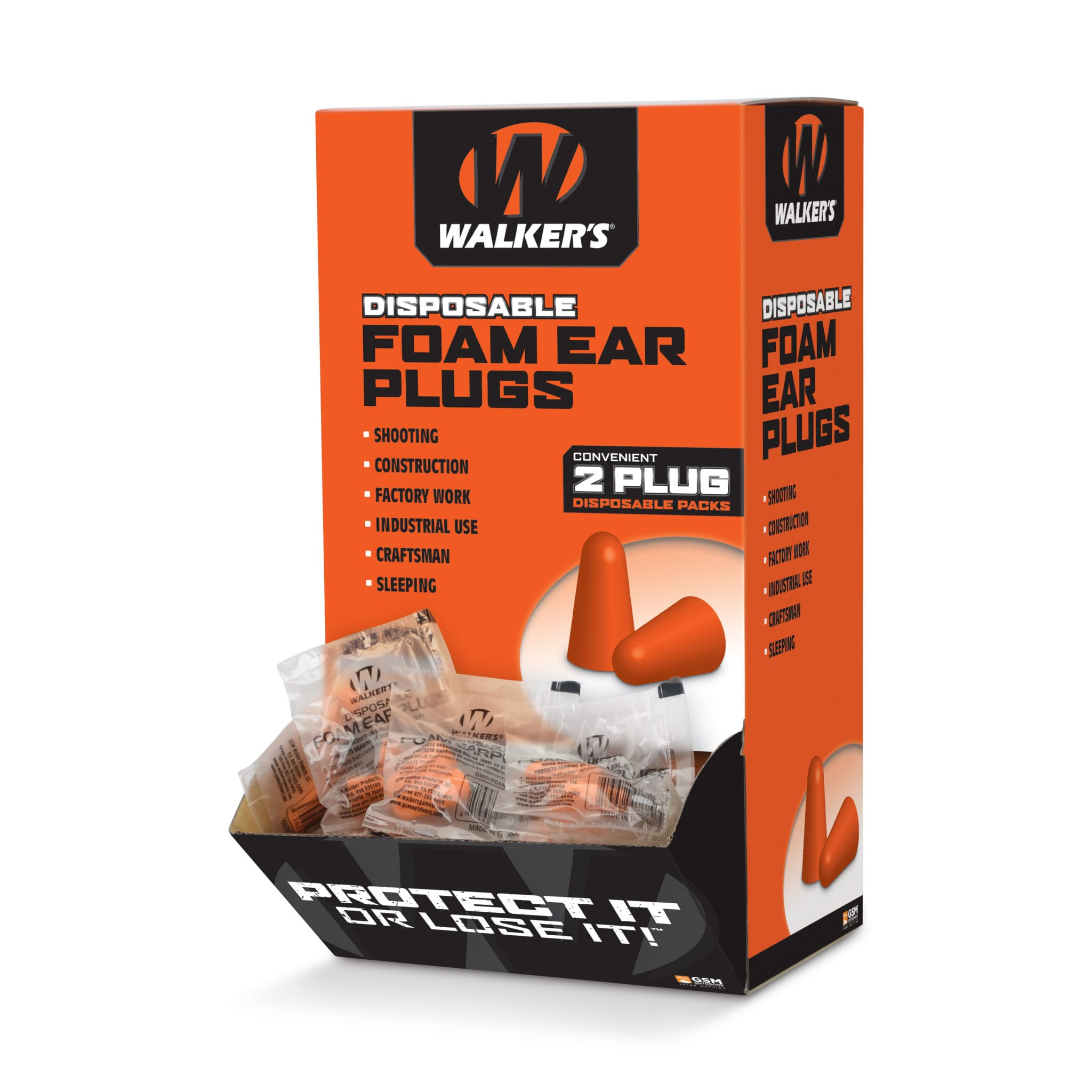 Walkers Foam Plug 200Ct Box