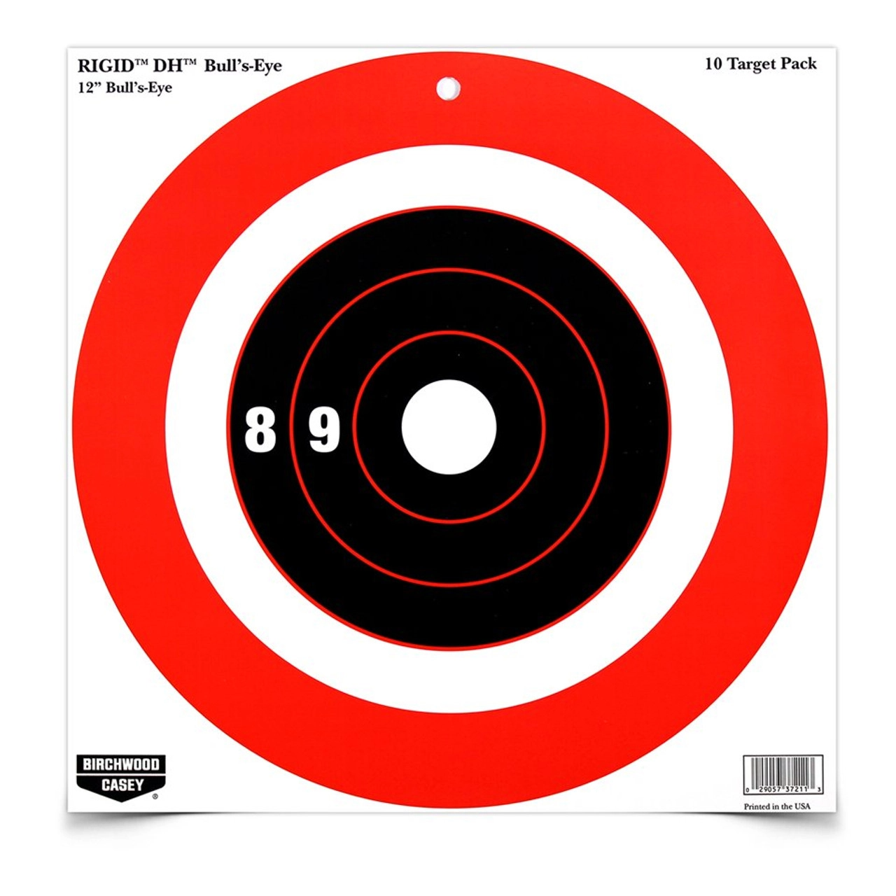Birchwood Casey Rigid 12 Inch Bull's-Eye DH, 10 targets