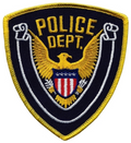 Hero's Pride POLICE DEPT Eagle w/ Blank Scroll - Gold/Navy - 4''x4.375''