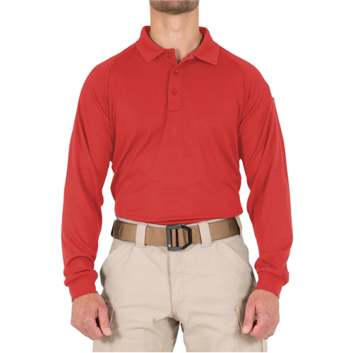 First Tactical M Performance LS Polo - Red