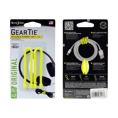 Nite-Ize Gear Tie Reusable Rubber Twist Tie