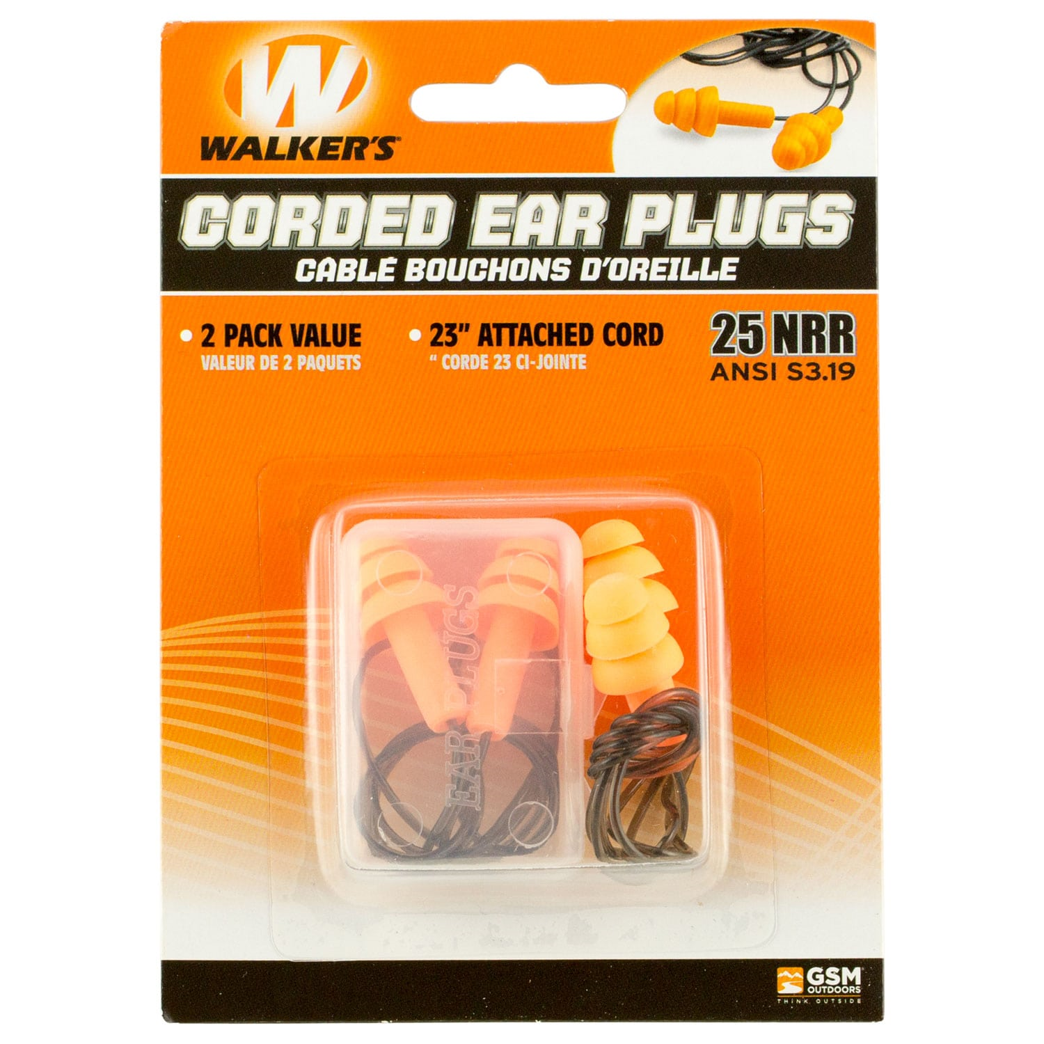 Walkers Silicon Corded Ear Plug 2Pk