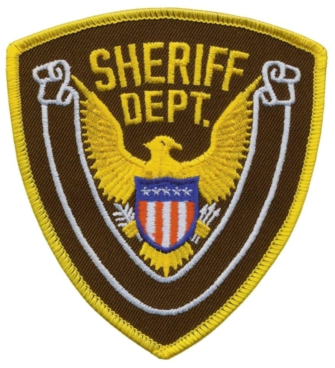 Hero's Pride SHERIFF DEPT Eagle w/ Blank Scroll - Gold/Brown - 4''x4.375''