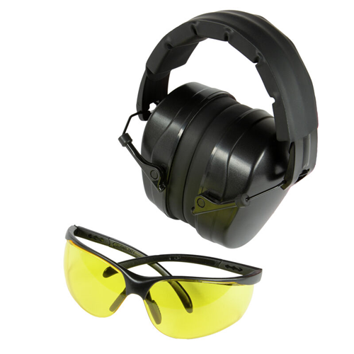 Champion Targets Champion Targets 40626 Passive Hearing Protection Earmuffs w/ Clear Eye Protection Earmuffs, Black/Amber