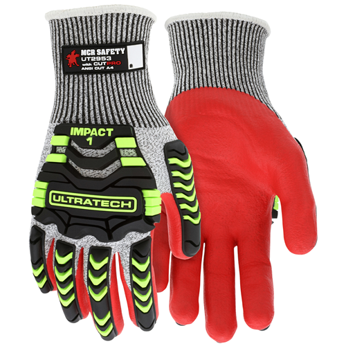 MCR Safety UltraTech CutPro A4, Red Nitrile Padded